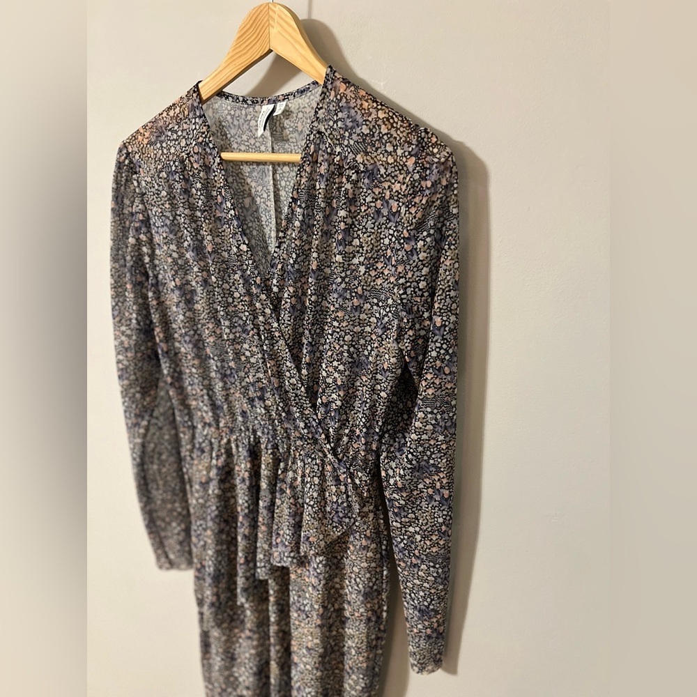 & OTHER STORIES Sheer Floral Midi Ruffle Dress Size 10 - Picture 5 of 13